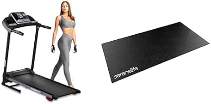 SereneLife Caminadora plegable – Equipo de fitness plegable para el hogar con pantalla LCD para caminar y correr – Máquina de ejercicios cardiovasculares