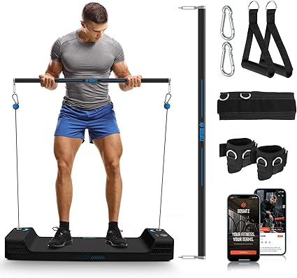 SQUATZ Apollo Board Mini: máquina de cable inteligente de resistencia de 150 libras, entrenador funcional para entrenamientos de cuerpo completo, fuerza de cuerpo completo, equipo digital de gimnasio
