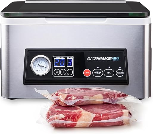 Avid Armor - Máquina selladora al vacío de cámara USV20 Ultra Series para alimentos húmedos, máquina de envasado al vacío de carne, compacta con barra selladora al vacío de 11.5 pulgadas