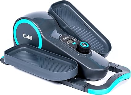 Cubii GO - Ejercitador elíptico de pedal de bicicleta para debajo del escritorio, con pantalla LCD de rastreador de fitness, resistencia ajustable, trabajo desde casa, ruedas integradas y mango