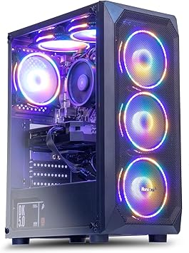 MXZ Computadora para juegos R5 3500X, RX6500XT, 8G DDR4, NVME 500G, ventiladores A320, 6RGB, Windows 11 Pro lista para usar, computadora de escritorio Gamer (5 3500X | RX6500XT)